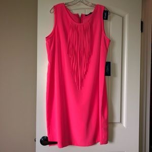 Cute Coral Dress with fringed front